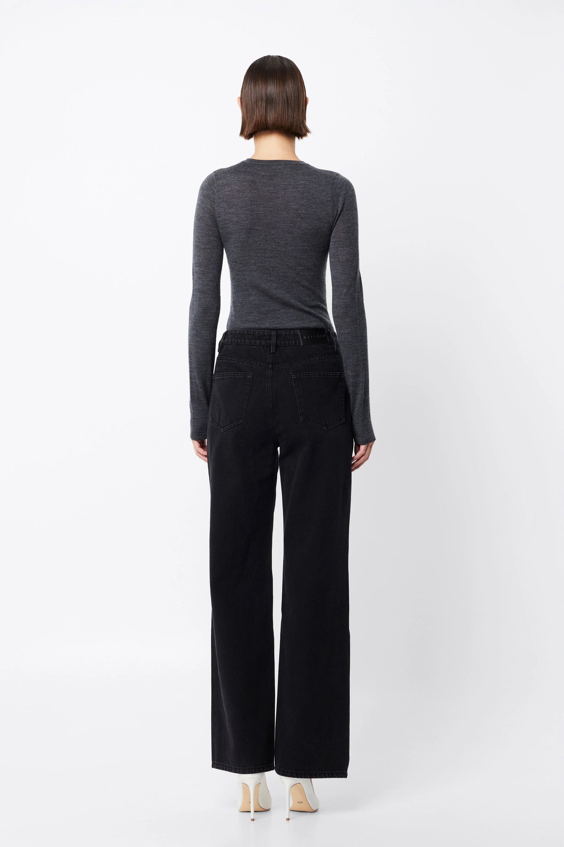 Maine Long Sleeve Merino Top - Charcoal