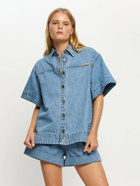Marla Denim Shirt - Stonewash Blue