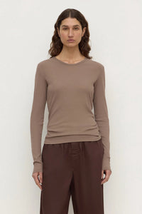 Mika Cotton Long Sleeve Tee - Dark Sand