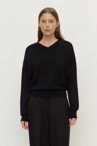 Mira V Neck Sweater - Black