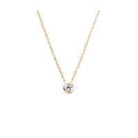 Hannah Bezel Set Necklace - Gold