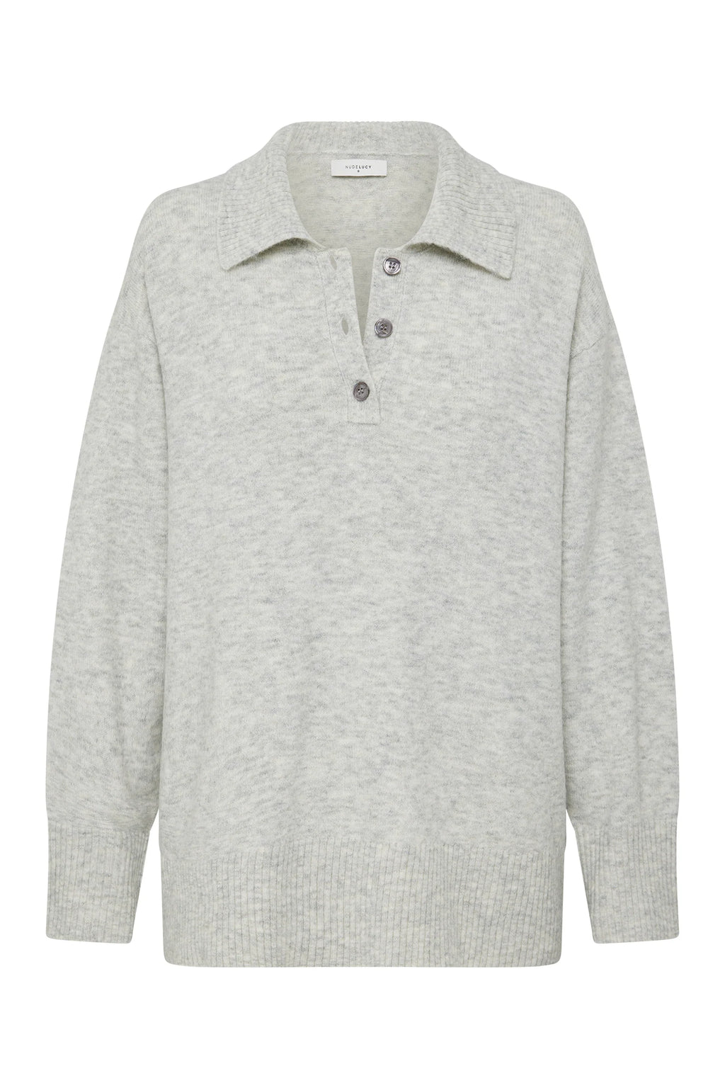 Dallas Rugby Knit - Grey Marle