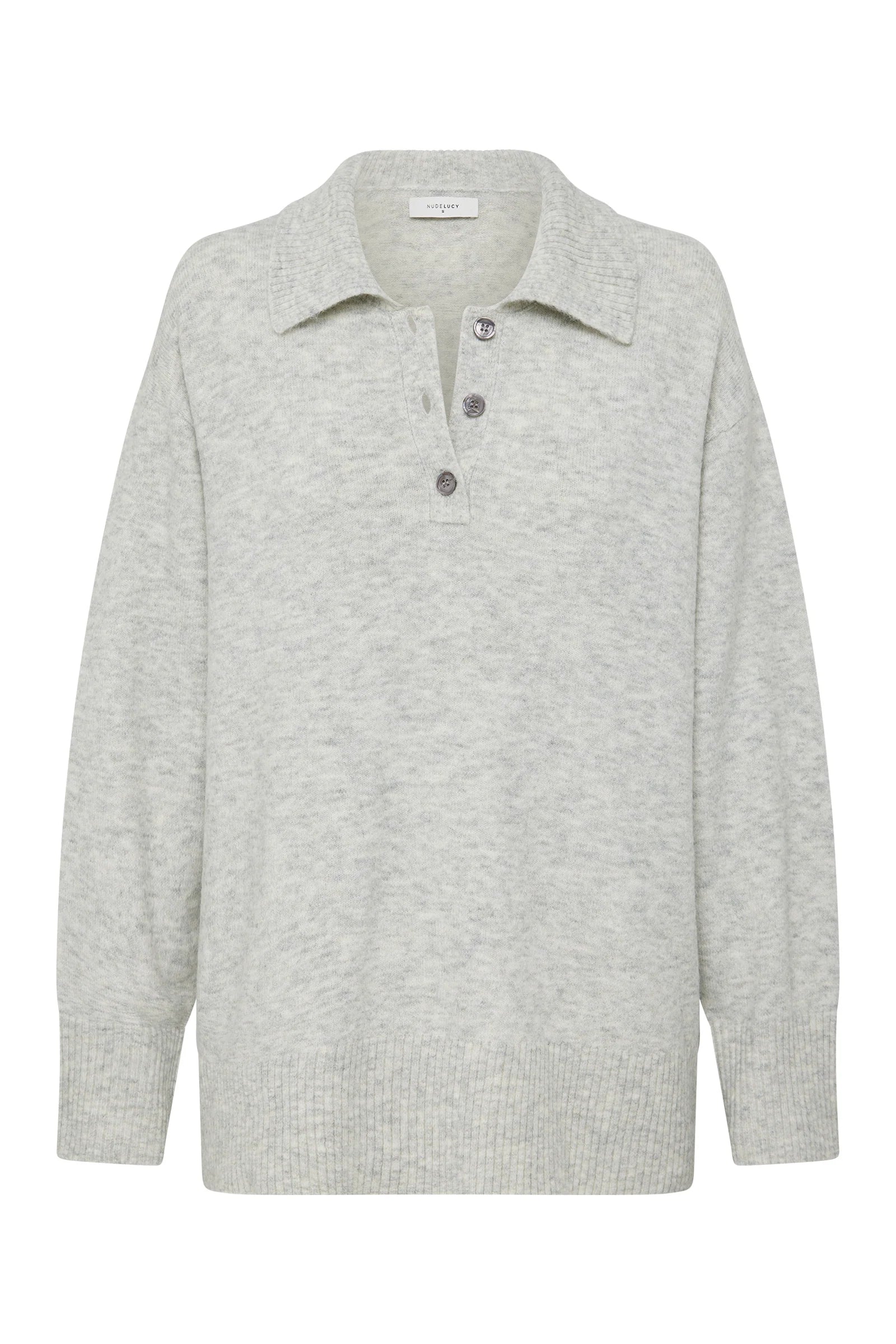 Dallas Rugby Knit - Grey Marle
