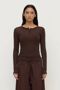 Nora Merino Wool Henley - Ganache