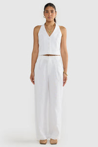 Savannah Linen Pants - White