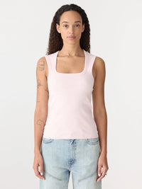 Low Scooped Rib Tank - Powder Pink