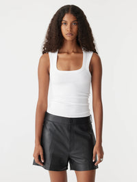 Low Scooped Rib Tank - White