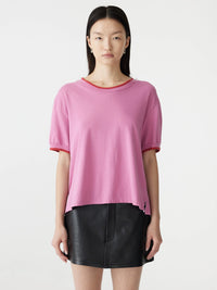 Layered Neck T Shirt - Boysenberry / Htg Red