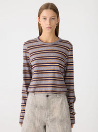 Vtg Stripe Baby L/S T-Shirt - Purple/Gold Stripe