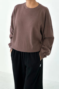 Pointelle Core Sweatshirt - Choco