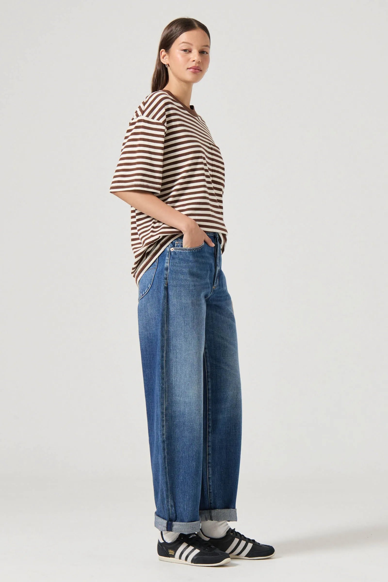 Off Duty Tee - Cocoa Stripe