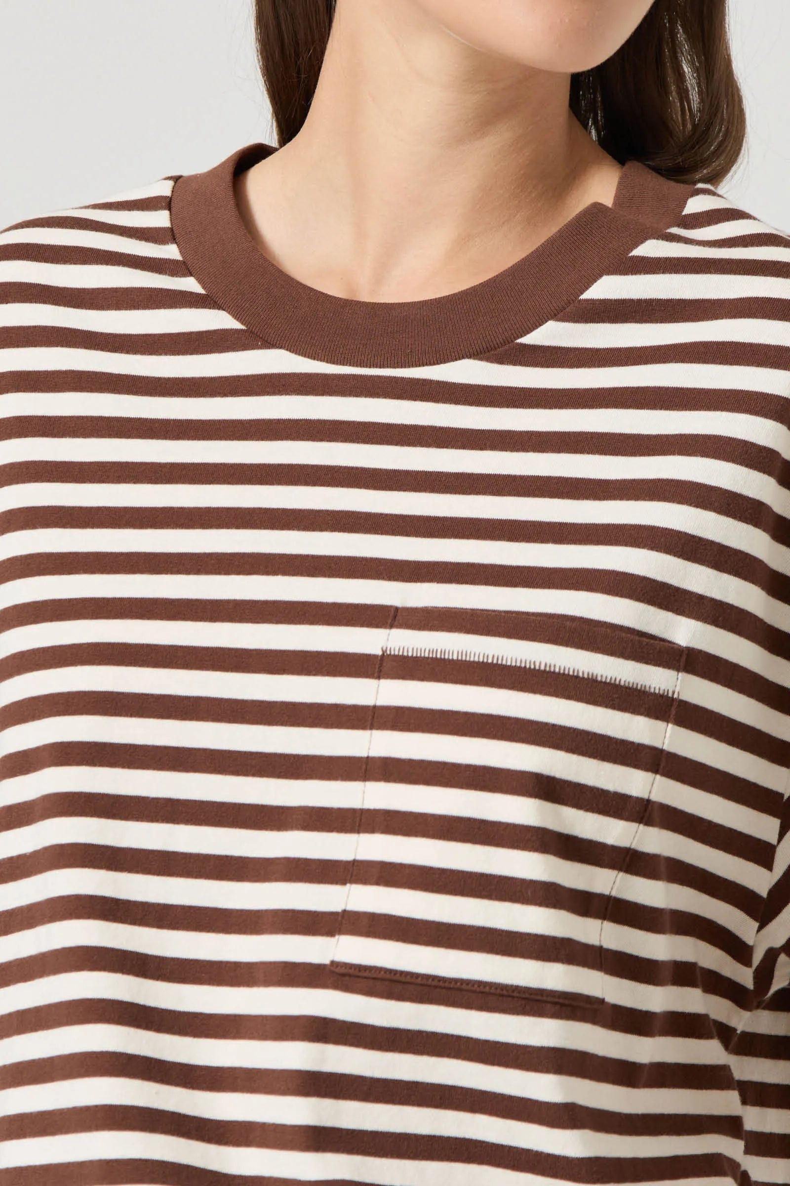 Off Duty Tee - Cocoa Stripe