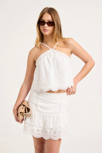 Darling Rhythm Mini Skirt - White