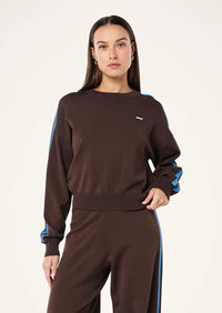 Retreat Knit Jumper - Coffee/Marina Blue
