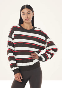 Retreat Stripe Sweater - Dark Olive