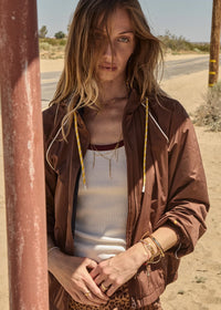 Lila Zip Through Jacket - Chocolate