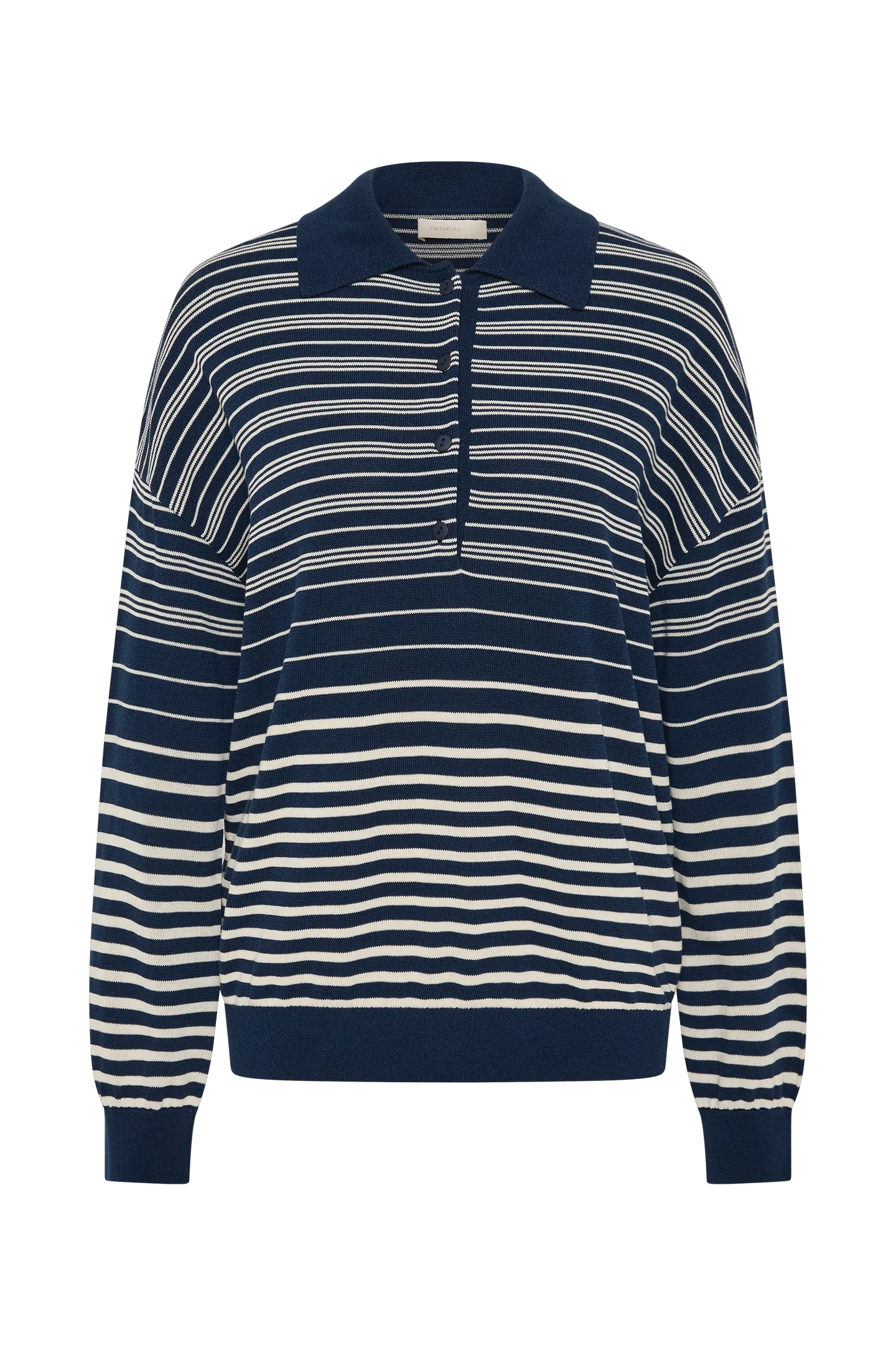 Harlow Oversized Polo - Scandi Stripe/Navy/Cream