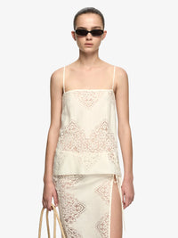 Marietta Square Neck Top - Cream