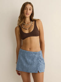 Towelling Wrap Skirt - Solstice Tide