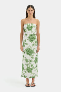 Gardella Strapless Midi Dress - Frisa Print