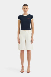 Stella Long Line Short - Washed Ivory