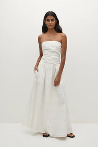 Moa Maxi Dress - Birgitta Broderie/Anglaise White