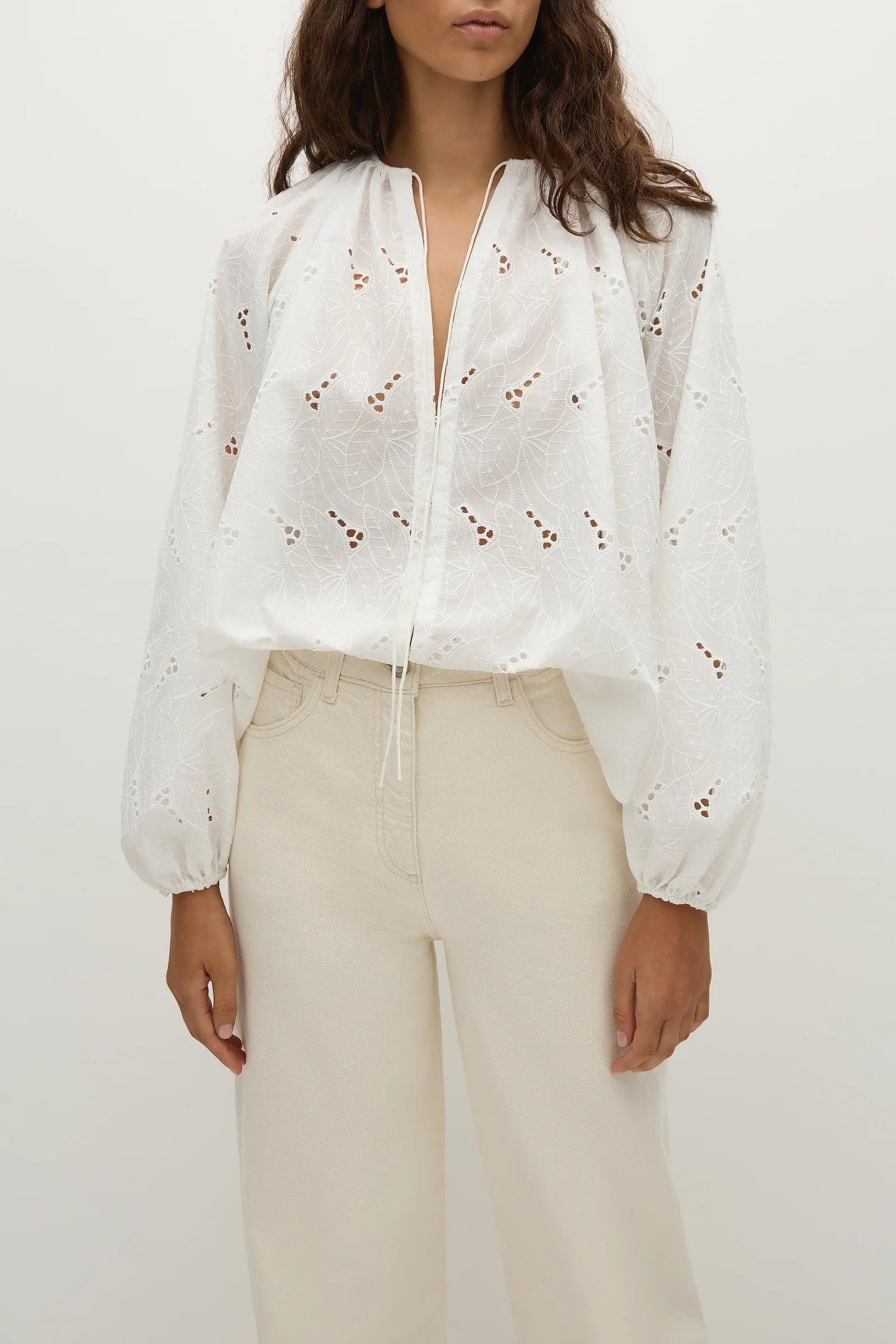 Thora Blouse - Birgitta Broderie/Anglaise White