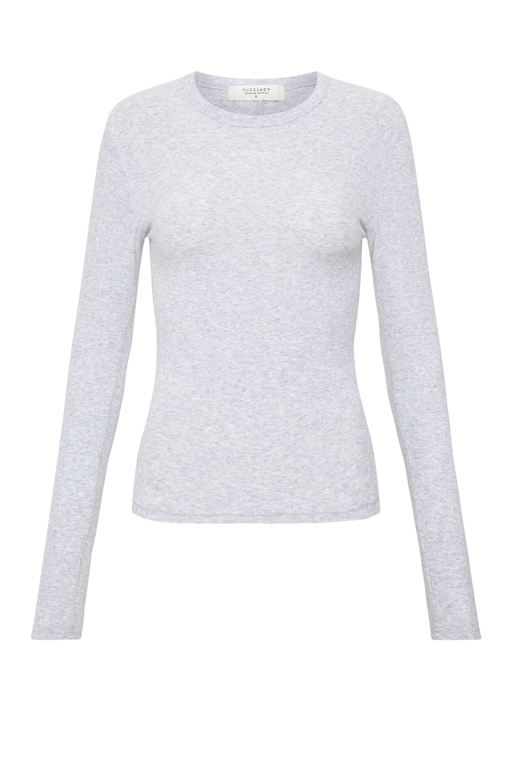 Organic Rib LS Tee - Grey Marle