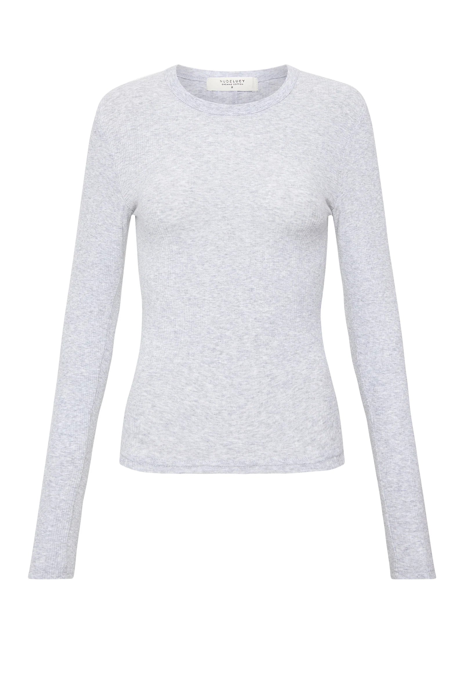 Organic Rib LS Tee - Grey Marle