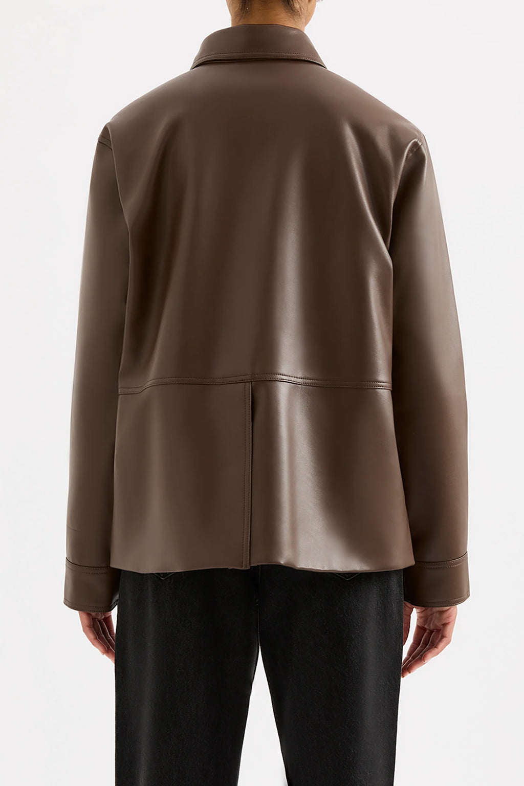 Telsey Faux Leather Jacket - Chocolate