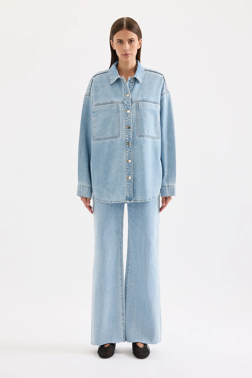 Sheeba Denim Overshirt - Sky Blue