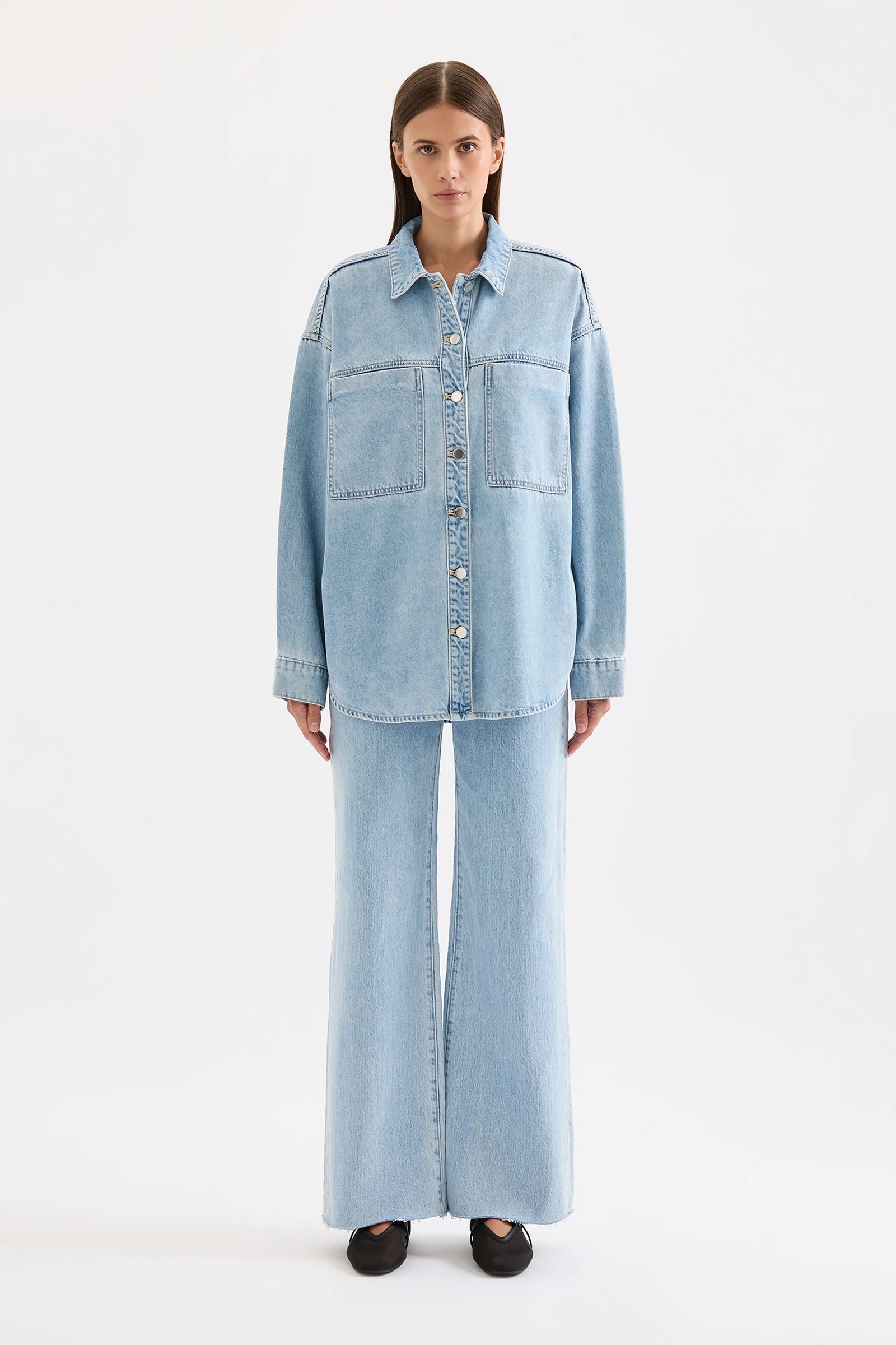 Sheeba Denim Overshirt - Sky Blue