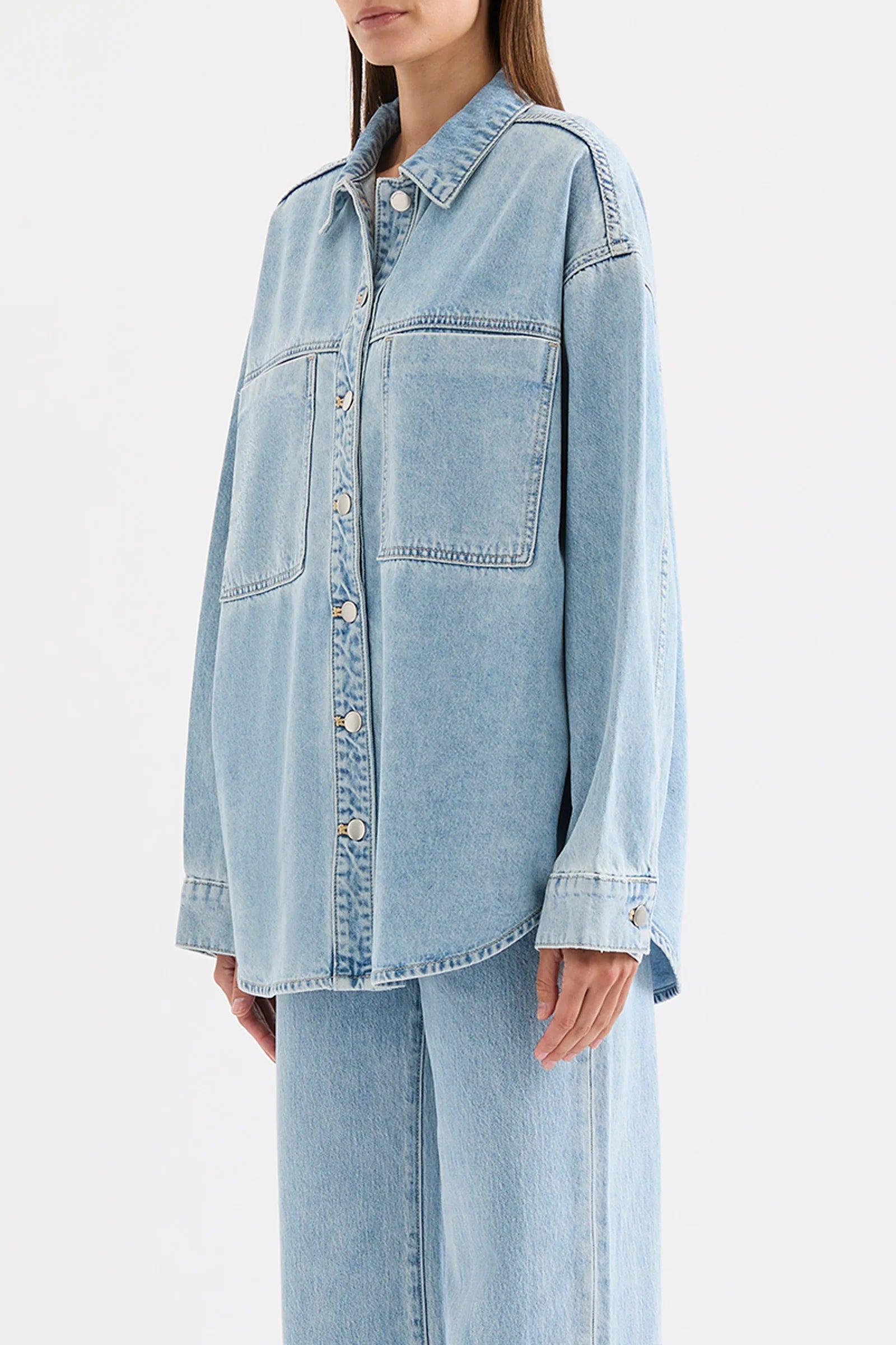 Sheeba Denim Overshirt - Sky Blue
