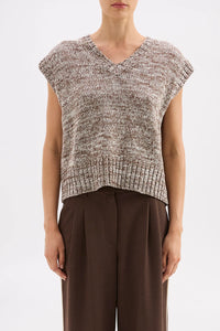 Mila Knit Vest - Walnut Speckle
