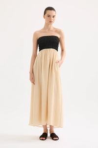 Frances Shirred Maxi Dress - Chamomile Splice