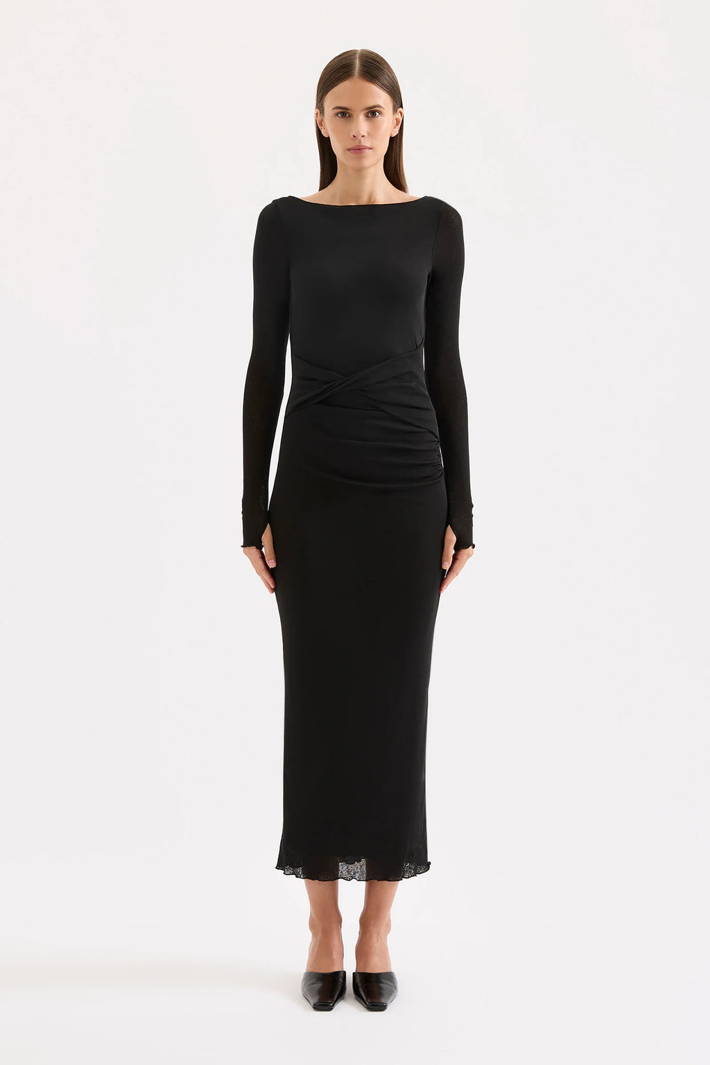 Dalton Mesh Maxi Dress - Black