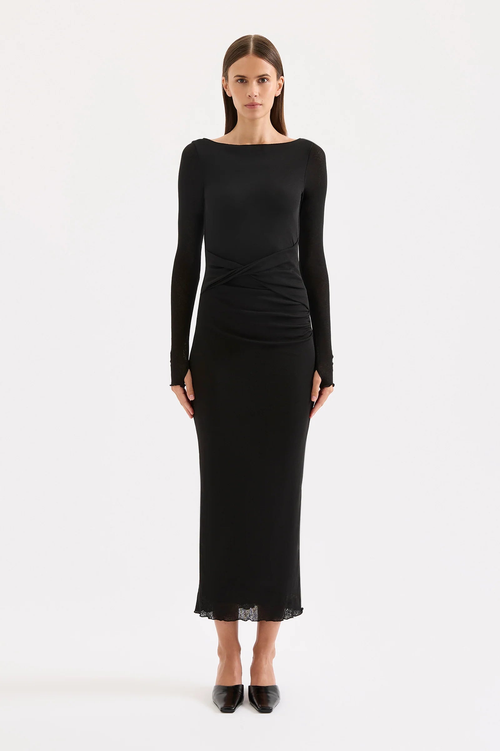 Dalton Mesh Maxi Dress - Black
