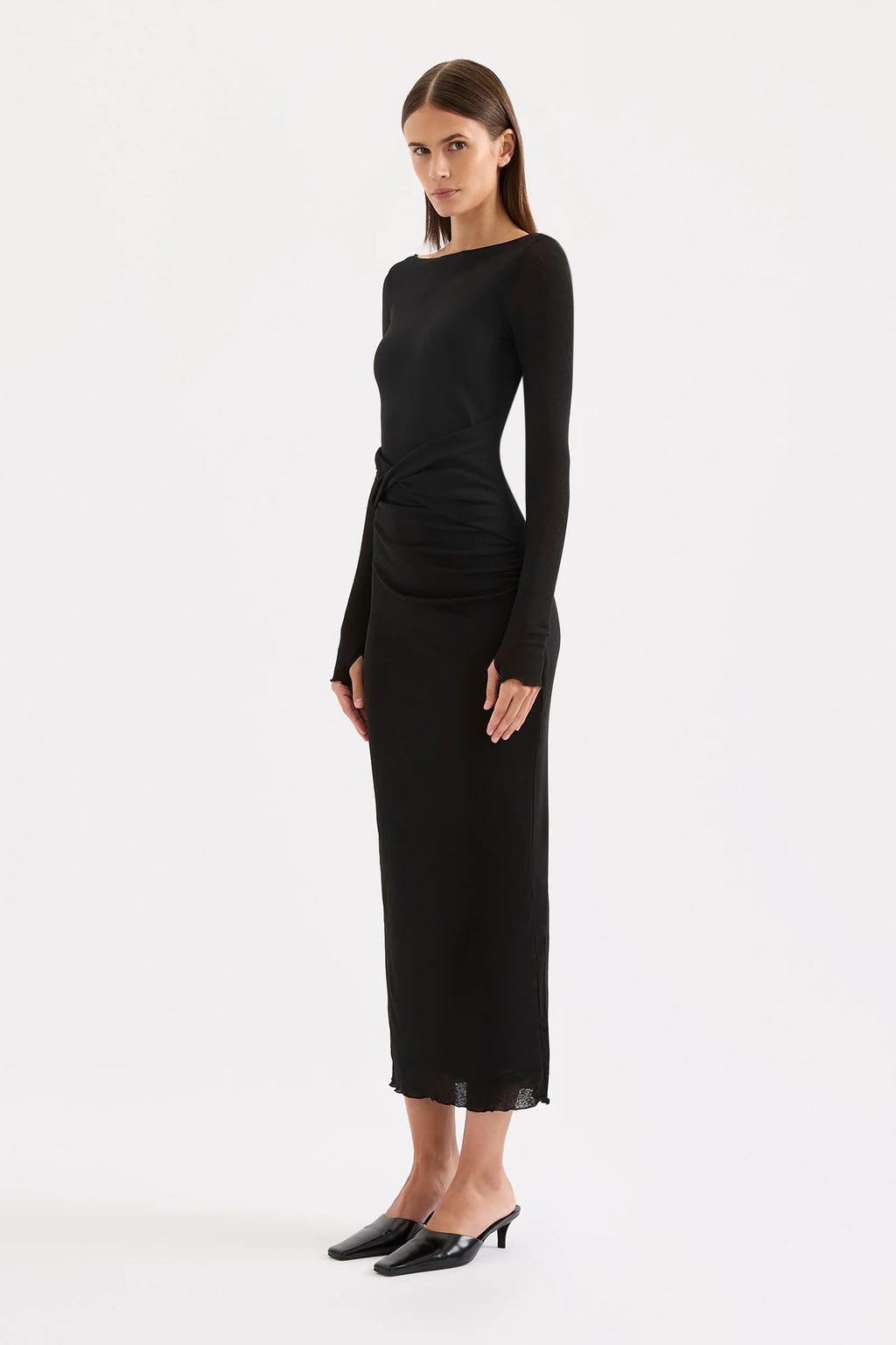 Dalton Mesh Maxi Dress - Black