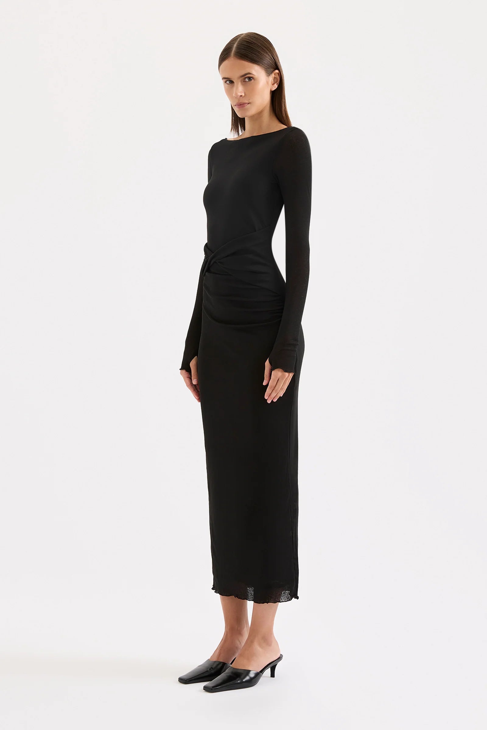 Dalton Mesh Maxi Dress - Black