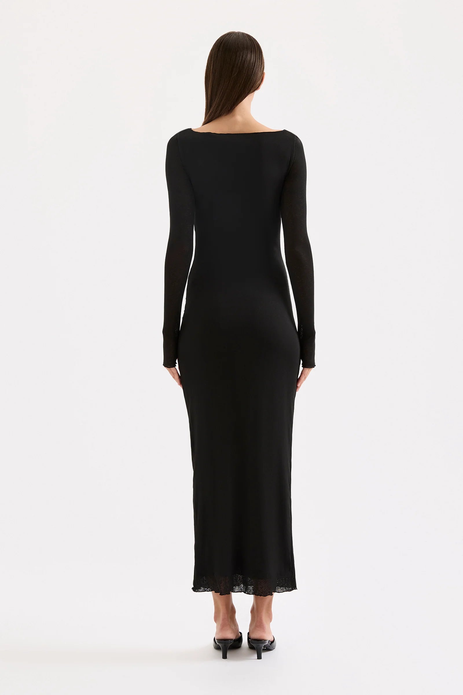 Dalton Mesh Maxi Dress - Black