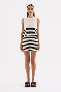 Marika Knit Tank - Black Stripe