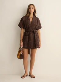 Towelling Mini Robe - Solstice Truffle
