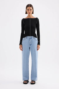 Ria Top - Black/White