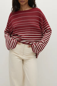 Lyana Top - Scandi Stripe/Red Cream
