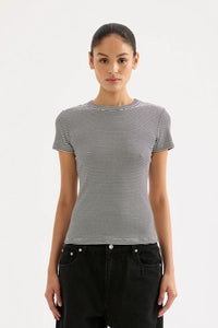 Organic Baby Rib Tee - Black Stripe
