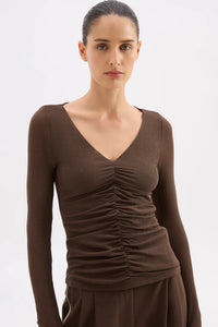 Gigi Mesh Top - Walnut