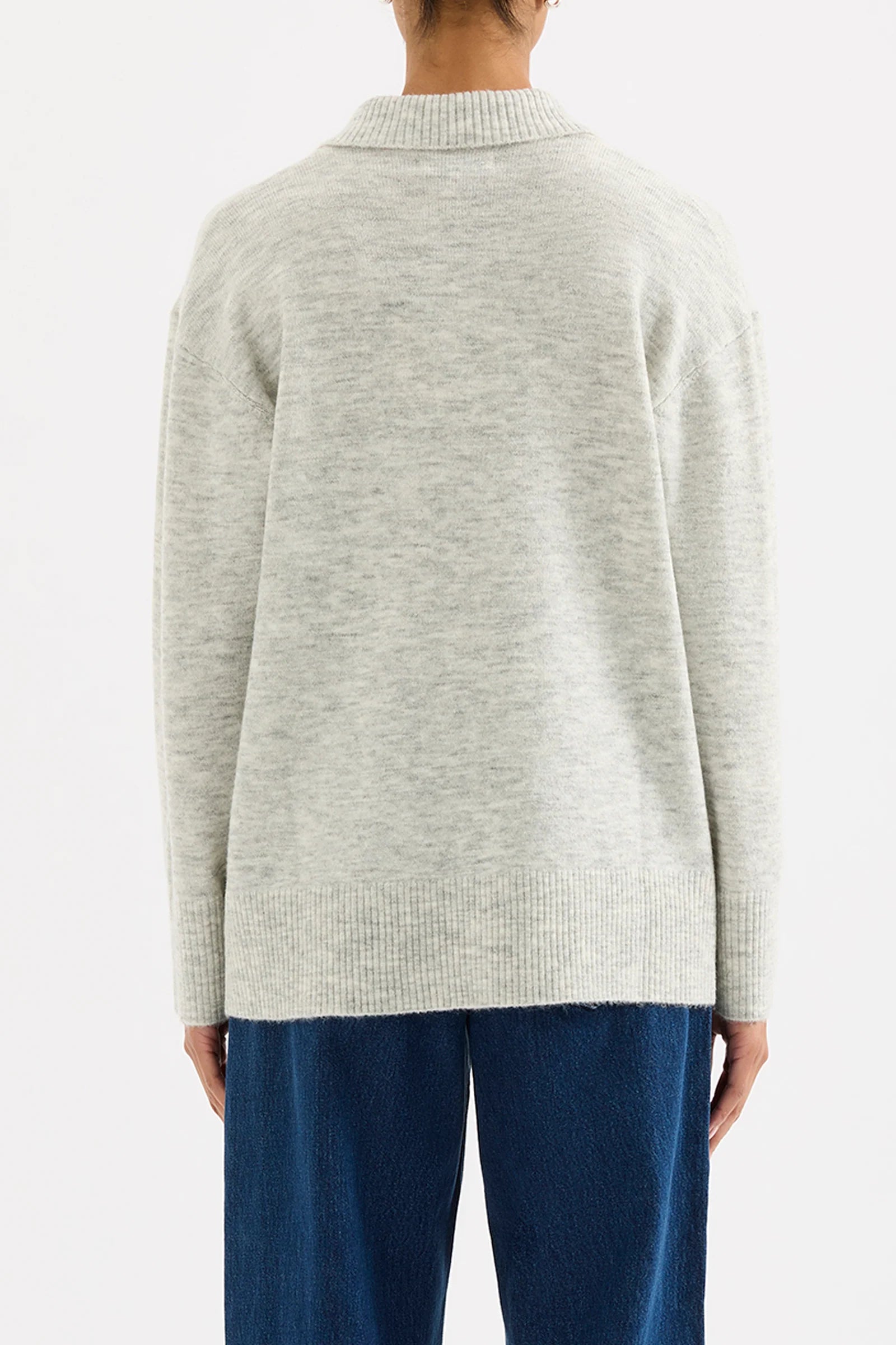 Dallas Rugby Knit - Grey Marle