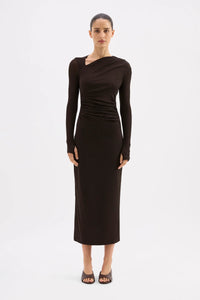 Marti Mesh Maxi Dress - Espresso