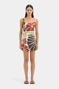 Julietta Square Neck Mini Dress - Fiorello Rosso