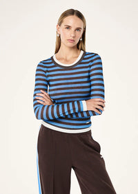 Serene Stripe LS Tee - Coffee Stripe